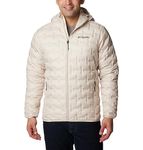 Columbia Men's Delta Ridge Down Hooded Jacket, Hooded Puffer Down Jacket, Dark Stone, Size L