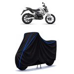 Revolt RV 400 Bike Cover Water Resistant Universal Motorcycle Rain | Heavy Duty UV Protection, Dust, Scratch Indoor Outdoor All Weather with Black Blue Piping Elastic