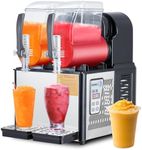 Garvee Commercial Slushie Machine, 4Lx2Tank slushy Machine for Home, Self-Cleaning,370W Stainless Steel Slushy Machine for Frozen Drinks, Snow Melting, for Home, Coffee Shop, Restaurant