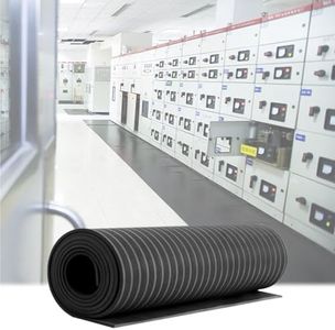 25 FT Electrical Safety Mat 6000V Insulated, High Voltage Insulating Rubber Floor Mats for Home Commercial Work Spaces, Large Non-Slip Switchboard Matting