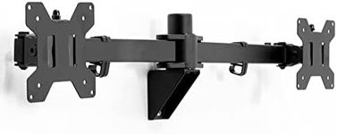 VIVO Premium Dual Ultra Wide LCD LED 27 to 38 inch Monitor Wall Mount, Heavy Duty, Telescoping Arms, Flush Wall Setup, Fits 2 Screens, Black, MOUNT-TS38B