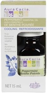 Aura Cacia 100% Pure Peppermint Essential Oil, GC-MS Tested For Purity, Mentha Piperita, 15ml