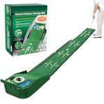 Golf Putting Mat, Green for Indoors, Matt with Ball Return and 3 Holes, Training and Practice Aid at Home or Office, Gifts Accessories for Men