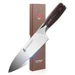 TUO Chef Knife 7 inch - Professional Kitchen Cooking Knife Japanese Gyuto Knives Vegetable Meat and Fruit - German HC Stainless Steel - Ergonomic Pakkawood Handle - Osprey Series with Gift Box