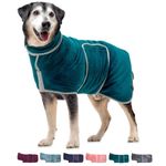 Lucky Paws® UK Dog Drying Coat - Double-Layer Dog Drying Robe for Faster Drying in Minutes, Super Absorbent Dog Towel & Ultra Soft Dog Dressing Gown in One Luxurious Dog Towel Robe (L, Teal)