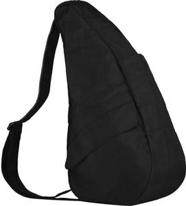 AmeriBag Classic Distressed Nylon Healthy Back Bag tote Medium 6104,Black,one size