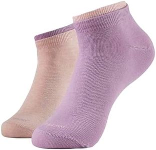 Jockey Women's Low Ankle Length Compact Cotton Stretch Socks with StayFresh Treatment (Pack of 2) 7491_Lavender&Pink_Free Size