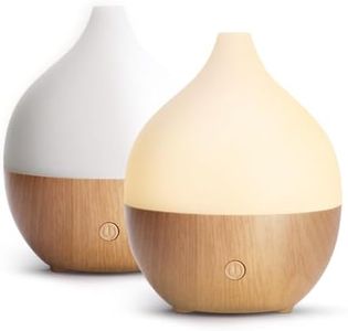 SALKING Essential Oil Diffuser (Set of 2), 100ml Small Aromatherapy Diffuser with Auto Shut-Off, Ultrasonic Diffusers for Essential Oils, Cool Mist Humidifier with Warm White Lights, for Office Home