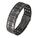 HyyMe Magnetic Therapy Bracelet，Lymphatic Drainage Bracelet，Mens Bracelets with 3 Rows Of Super Magnets，Adjustable Length and with Professional Gift Box. (grey)