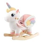 FUNLIO Unicorn Baby Rocking Horse, Rainbow Fairy Unicorn Rocking Horse for Toddlers 6 Months to 3 Years, Stuffed Ride-on Animal Rocker, Easy to Assemble, CPC & CE Certified