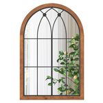 Tangkula 24" x 36" Window Mirror, Window Frame Decor Wall Mounted Mirror with Back Board, Arched Wall Mirror Windowpane Decoration for Living Room, Bedroom, Entryway, Bathroom