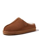 Fireside by Dearfoams Women's Greta Shearling Indoor/Outdoor Clog Slipper, Chestnut, Numeric_9