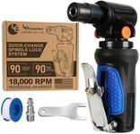 Le Lematec Pneumatic Air Angle Die Grinder with Spindle Lock, 1/4" High Speed 18,000 RPM, Front Exhaust, Ideal for Automotive Detailing, Grinding, Deburring, and Polishing (LE-G1343L)