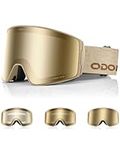 Odoland Photochromic Ski Goggles for Sunny and Cloudy Days, Anti-Fog OTG UV400 Protection Cylinder Snowboard Goggles for Adult Men Women Youth, Helmet Compatible for Skiing Snowboard QJ