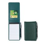 Bailinks small notebooks pocket size, a7 notebook Portable Mini Leather Notepad Memo Book with Pen, pocket notebook for Work Restaurants Offices Schools(green)