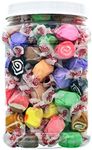 Taffy Town Salt Water Taffy - 15 Flavors of Saltwater Taffies in Gift Ready Reusable Square Grip Jar (15 Flavor Mix, Large)