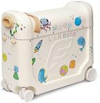 Stokke JetKids BedBox, Full Moon - Kid's Ride-On Suitcase & in-Flight Bed - Help Your Child Relax & Sleep on The Plane - Approved by Many Airlines - Best for Ages 3-7