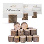 THE TWIDDLERS - 50 Pine Wood Rustic Table Place Card Name Holders for Weddings & Events - Menu & Photo Holders for Events, Card Stand Name & Number Holders - 3cm