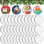 Billbotk 35 Pieces Sublimation Ornament Blanks, Round Blank Sublimation Ornaments Sublimation Christmas Ornament Blanks for Christmas Tree Décor, DIY Handmade Crafts(2.76'')