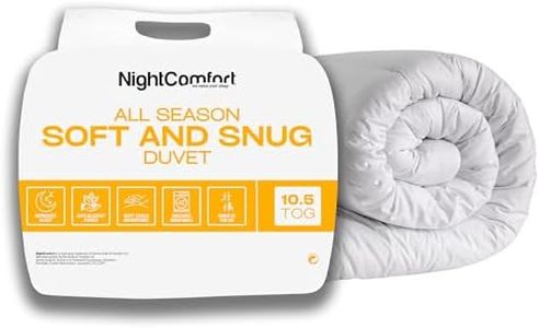 Night Comfort Soft & Snug Anti-Allergy 10.5 Tog All-Season Super King Duvet - Hypoallergenic Breathable Microfibre Cover with Lightweight Hollowfibre Filling Bedding Quilt - (260cmx220cm, White)