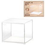 Rolife Dust Cover-Display Case for Collectibles and Shoes Storage, Clear Storage Bins with Doors for 3D Puzzles, DIY Miniature House Kits, Book Nook Kits, Blind Box Action Figures (11.3''x9.6''x9.3'')