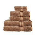 Christy Supreme Hygro 6 Piece Towel Set | Mocha Brown | 100% Luxury Supima Cotton | Ultra Soft | Super Absorbent | 650GSM | 2 Bath Towels 2 Hand Towels 2 Face Cloths