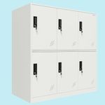 MECOLOR 6 Door Metal Locker, Office Cabinet Locker, Gym Locker Garage Locker Organizer, Office Storage Cabinet with Doors and Lock (Full White, 6D)…