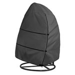 ULTCOVER Patio Hanging Egg Chair Cover - Waterproof Outdoor Double Seat Swing Egg Chair with Stand Cover 66W x 43D x 68H inches, Black