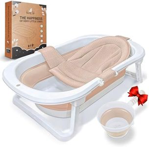 XXL Baignoire Pliable Bébé FawnsLife - Baignoire Bébé sur Pied avec Siège Confortable et un Petit Seau d'eau Pliable - Qualité Supérieure et Pratique pour Petits Espaces et Déplacements