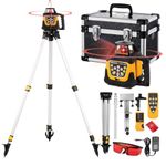 LotaTools Self-Leveling 0.11"/100' Rotary Laser, 2000' Rotary Laser Level Kit, IP66 with Aluminum Tripod, Grade Rod for Grading