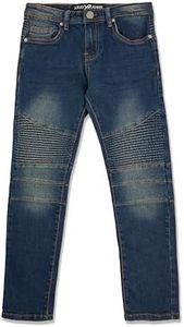 X RAY Boys Denim Jeans (4-20), Big Boy & Little Kids Stretch Slim Fit Pants, Distressed Ripped Biker Jeans for Boys, Indigo