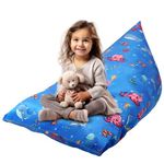 KOLACEN Stuffed Animal Storage Bean Bag Chair for Kids Adults, Storage Bean Bag Cover Bean Bags Kids Children's Bean Bags Soft Beanbags for Kids Adult Children Large Capacity 200L/52 Gal Blue