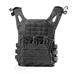 Jieaissna Outdoor Safety Protection Airsoft Vest Hunting Adjustable Vest Black, Black, Medium