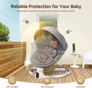 Fdlscpem Electric Baby Swing – Light Grey, Soothing Motion Seat