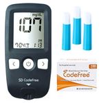 SD Codefree Blood Sugar Monitor - Complete Diabetes Testing Kit with Glucose Monitor, 100 Test Strips, 100 Ultra Biosensor Safety Lancets & Case - Code-Free Blood Glucose Monitors for Accurate Diabetic Monitoring
