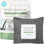Moso Natural Car Air Freshener and Deodorizer | Long Lasting Bamboo Charcoal Odor Absorber | Non Toxic Odor Eliminator for Cars | Scent Free Air Purifying Bag