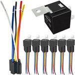 irhapsody 80/60Amp 12v 5-pin Relay Kit, spdt 12-Volt Bosch Style Automotive Relay with Heavy-Duty Pigtail, 6-Pack