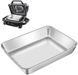 GRILL FORCE Baking Sheet 304 Stainless Steel Baking Pan Cookie Sheet Bakeware Tray Toaster Oven Pan,Nonstick,Non Toxic,Healthy,Easy Clean 12x9x2inch Compatible with Ninja Woodfire Outdoor Grills OG701