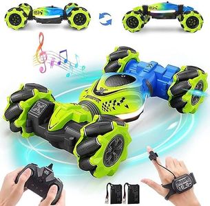 Dysaim Gesture RC Car Hand Controlled RC Stunt Car for 6-12 yr Boys Girls, 4WD 2.4GHz Remote Control Gesture Sensor Toy Cars Drift Twist Car Offroad With Light Music Kids Age 7 8 9 10 11 Birthday Gift