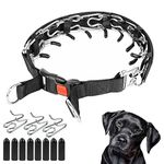 Acrylicc Dog Prong Training Collar, Prong Collar for Dogs, Adjustable Dog Chain Collar with Comfort Tips and Quick Release Snaps (Medium, 3mm, 19.7-Inch, 14-18" Neck, Black)