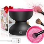 Electric Makeup Brush Cleaner Machine, Portable Automatic Spinner Brush Cleaner Tools for All Size Makeup Brushes, Make Up Brush Cleaner Cleanser Gifts for Women Girlfriend Wife Mom Daughter(black)