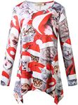 SSLR-Ugly-Christmas-Shirt-for-Women-Funny Xmas Holiday Tee Shirts 3/4 Sleeves Crew Neck Lightweight Casual (Medium, White(1098))