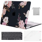 MOSISO Compatible with MacBook Air 13 inch Case M1 2021 2020 2019 2018 A2337 A2179 A1932 Retina Touch ID, Plastic Hard Shell &Keyboard Cover &Screen Protector &Storage Bag, Pink Peony