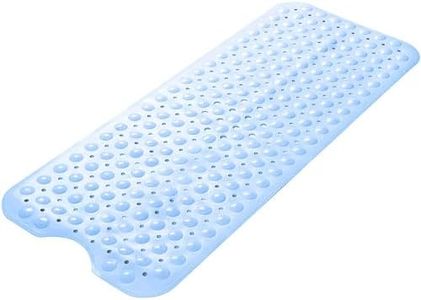 Lifekrafts Bath mat Anti Skid Bathroom Shower Mat Non-Slip and Extra Large, Anti Slip Bath Mat with Suction Cups Anti Skid mat for Bathroom Floor (100 x 40 cm Blue Soft-Pebble)