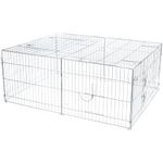 TRIXIE Enclosed Outdoor Run- 34 cu. ft., Galvanized Metal Cage, Portable Pen for Rabbits or Guinea Pigs