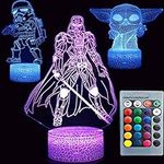 Super Hero Night Lights 3D Illusion Night Lamp 16 Color Changing Table Decor Lamp with Remote & Smart Touch, Gifts for Boys, Girls and Super Hero Fans(3Pack)