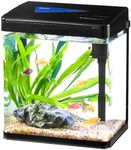 CHERLAM Betta Fish Tank, 2 Gallon Small Fish Tank with Filter Pump and Light, Self Cleaning HD Float Glass Small Fish Aquarium, Fish Tank Kit for Betta Tropical Peacock Fish