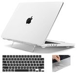 Midkart Case with Kicktand Compatible with MacBook Air 13.6 inch Model M3 A3113 M2 A2681 Release 2024 2023 2022 with Touch ID Hard Shell Plastic Cover Keyguard & Trackpad Protector, Matte Transparent