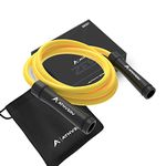 ATHVERV Polyvinyl Chlorine (PVC) Adjustable Heavy Jump Rope 1.1 Lb, 10Mm Weighted Skipping Rope For Strength Training, Yellow