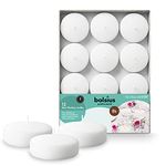 Bolsius - Maxi Floating Candles - White - 12 Pieces in a Box - Ø 7.6 cm - Burning Time 8 Hours - Fragrance-Free - Paraffin Wax - XL Floating Candle - Various Occasions